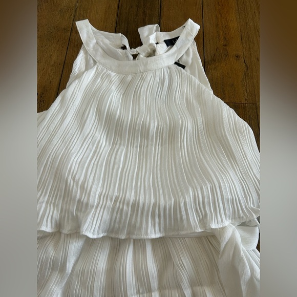 LULUS Celebrate Chic White Ruffled Plisse Halter Mini Dress Bridal - Picture 7 of 14